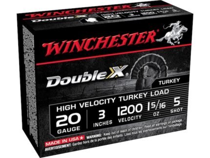 Winchester Double X Turkey Ammunition 20 Gauge 3" 1-5/16 oz #5 Copper Plated Shot Box of 10