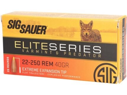 Sig Sauer Elite Performance Varmint and Predator Ammunition 22-250 Remington 40 Grain Polymer Tip Box of 20