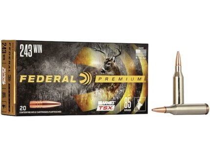 Federal Premium Ammunition 243 Winchester 85 Grain Barnes TSX Hollow Point Lead-Free Box of 20