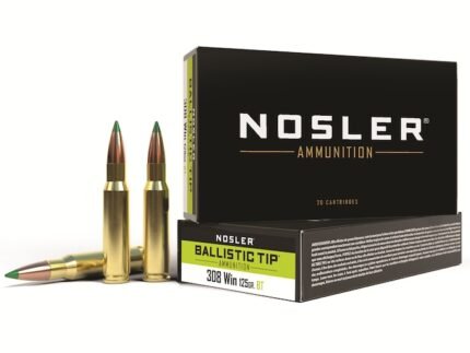 Nosler BT Ammunition 308 Winchester 125 Grain Ballistic Tip Box of 20