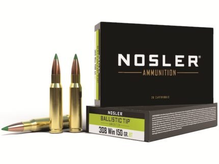 Nosler BT Ammunition 308 Winchester 150 Grain Ballistic Tip Box of 20