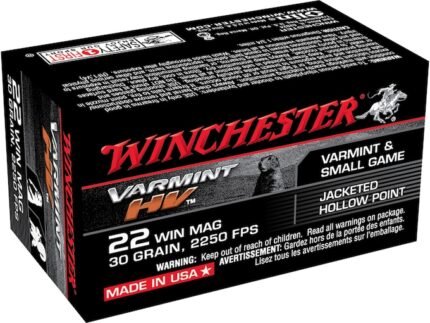 Winchester Supreme Ammunition 22 Winchester Magnum Rimfire (WMR) 30 Grain Jacketed Hollow Point
