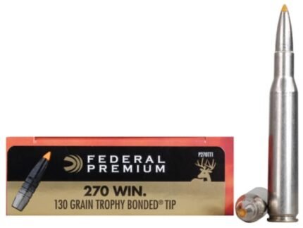 Federal Premium Ammunition 270 Winchester 130 Grain Trophy Bonded Tip Box of 20